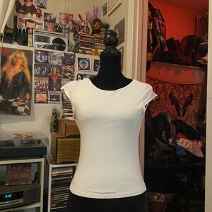 Garage Backless Women's White Crewneck Tee